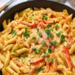 penne in cremiger paprikasoße