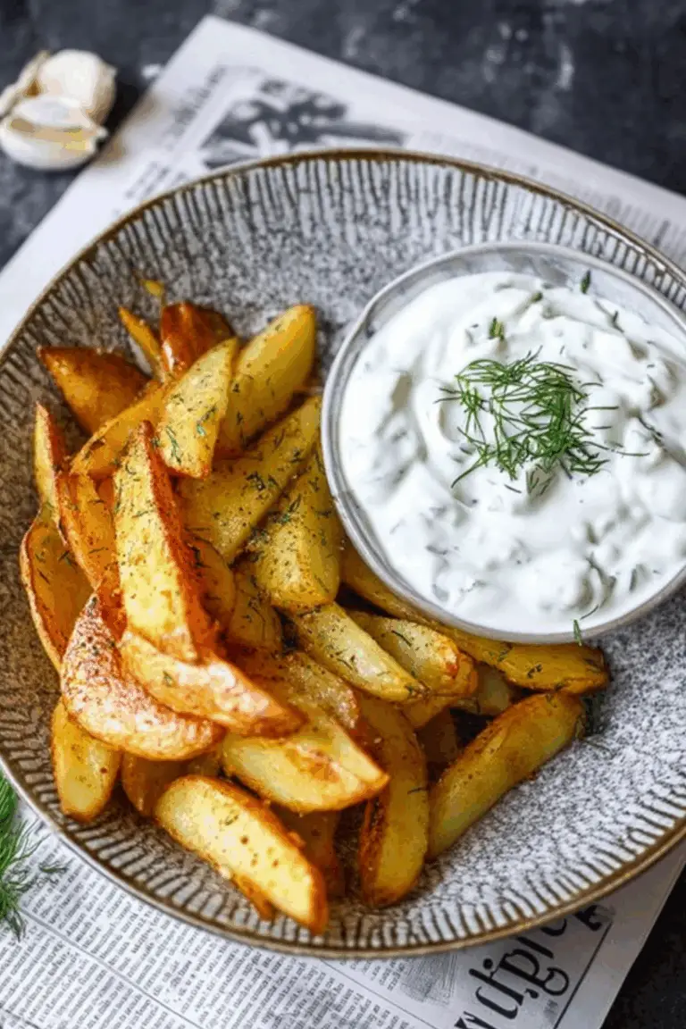 Kartoffelspalten mit Dip