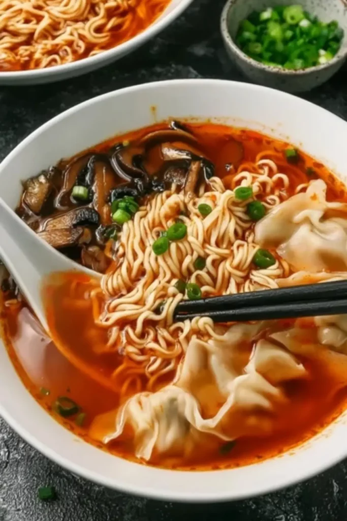 Kimchi-Dumpling-Nudelsuppe