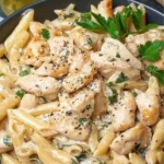 Knoblauch-Hähnchen-Pasta
