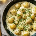Kartoffeln in Knoblauch-Sahnesauce