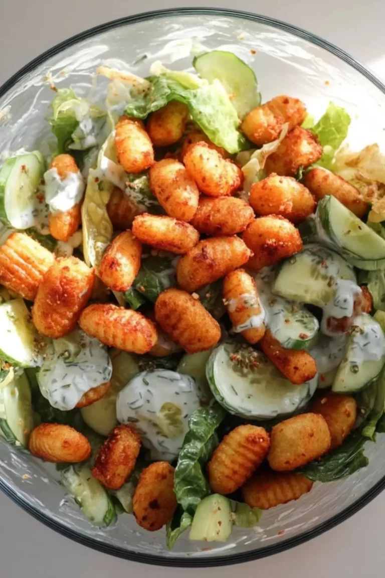 Knuspriger Gnocchi-Salat mit Joghurt-Dressing