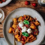 Pasta mit Ofentomatensauce und Mozzarella