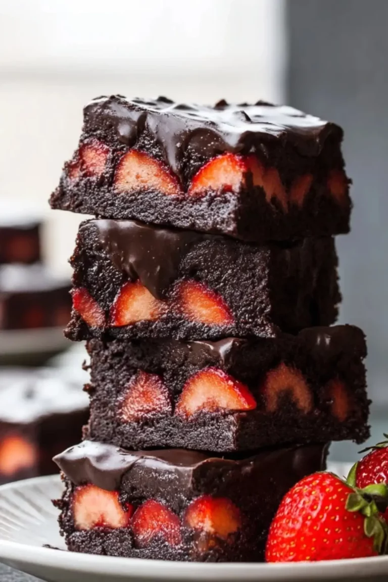 erdbeer brownies mit ganache