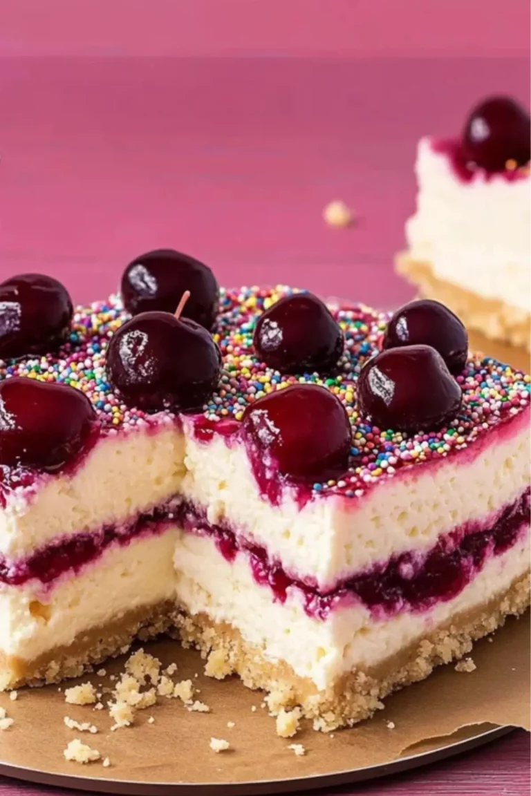 Saftiger Käsekuchen mit Kirschen und Streuseln
