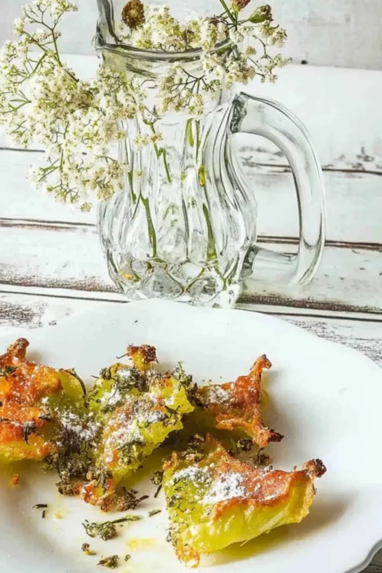 Gebackene Holunderblüten in der Heißluftfritteuse