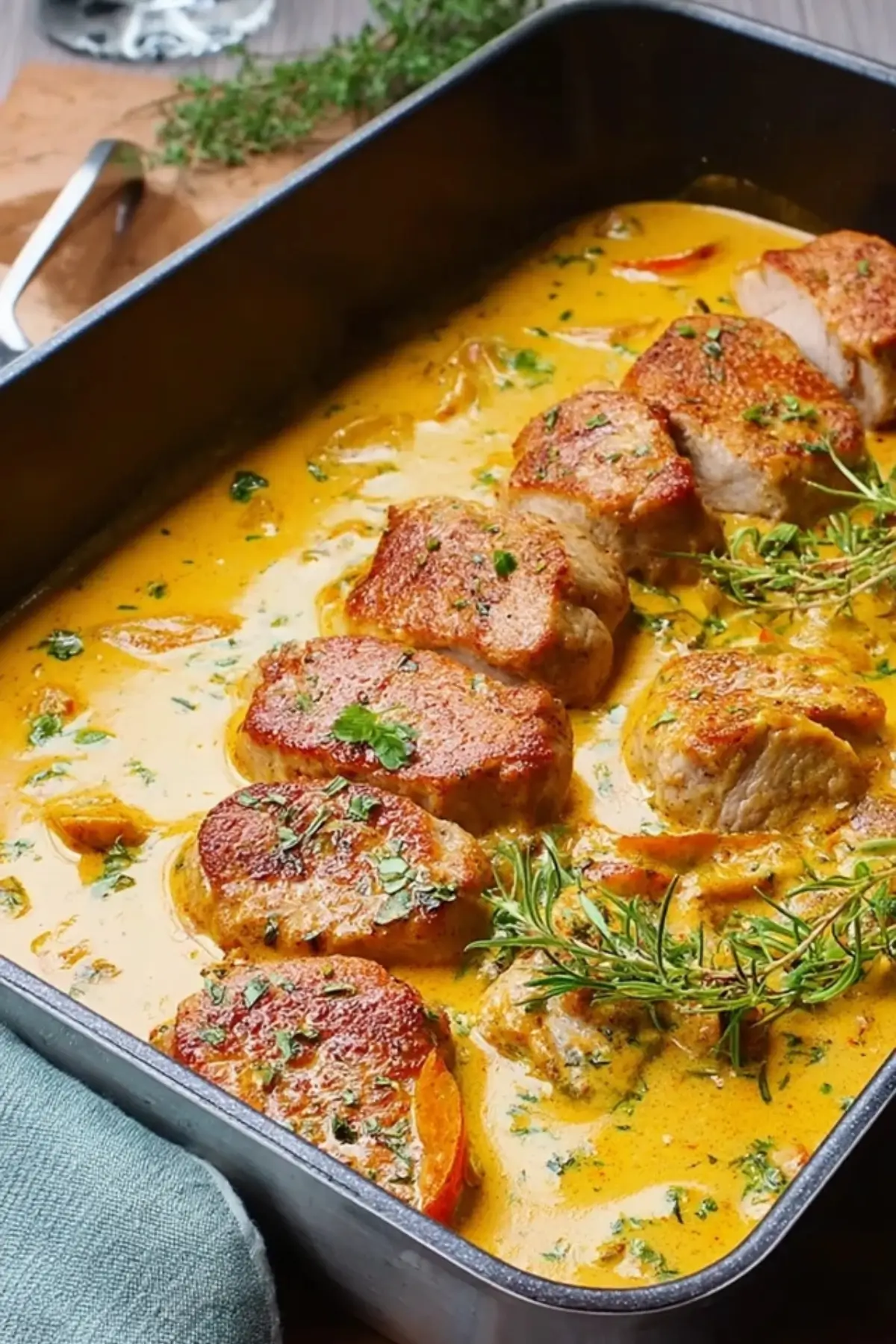 Schweinefilet in Curry-Sahne