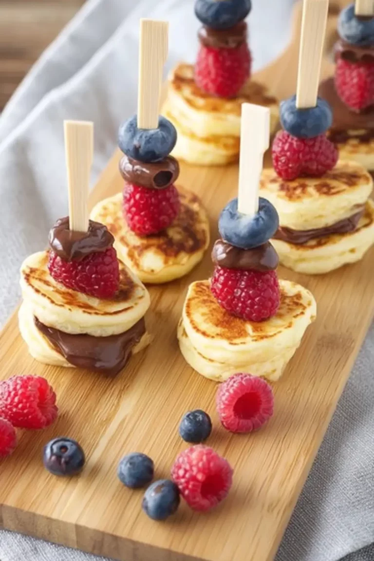 pancake spieße mit beeren