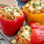 gefüllte paprika mit reis und feta