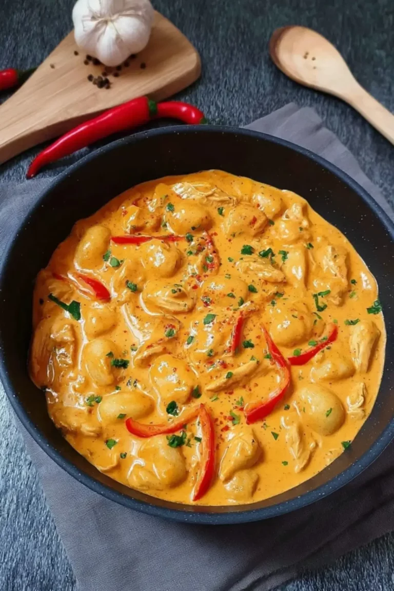 paprika sahne hähnchen mit gnocchi