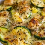 überbackene zucchini mit hähnchen