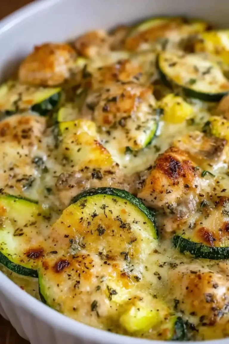 überbackene zucchini mit hähnchen