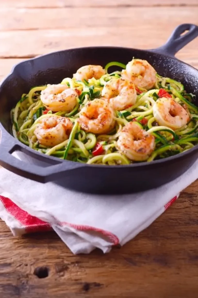 Zucchini-Nudeln mit Garnelen