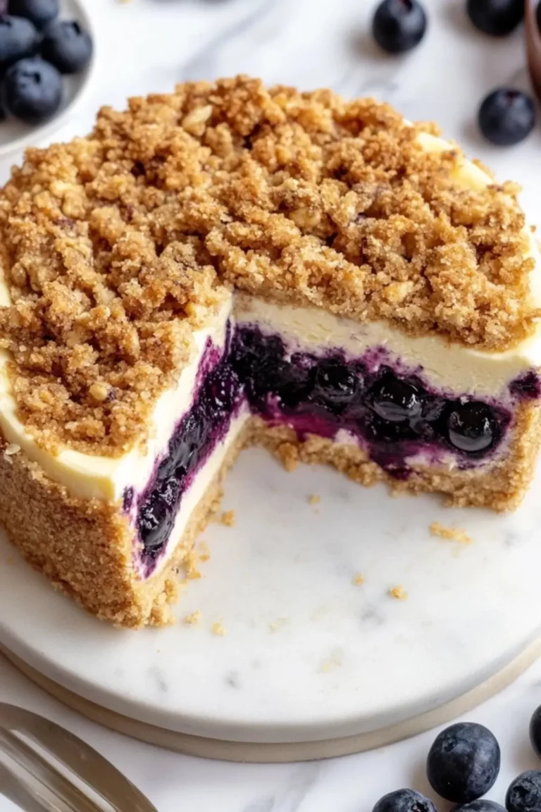 blaubeer crumble käsekuchen