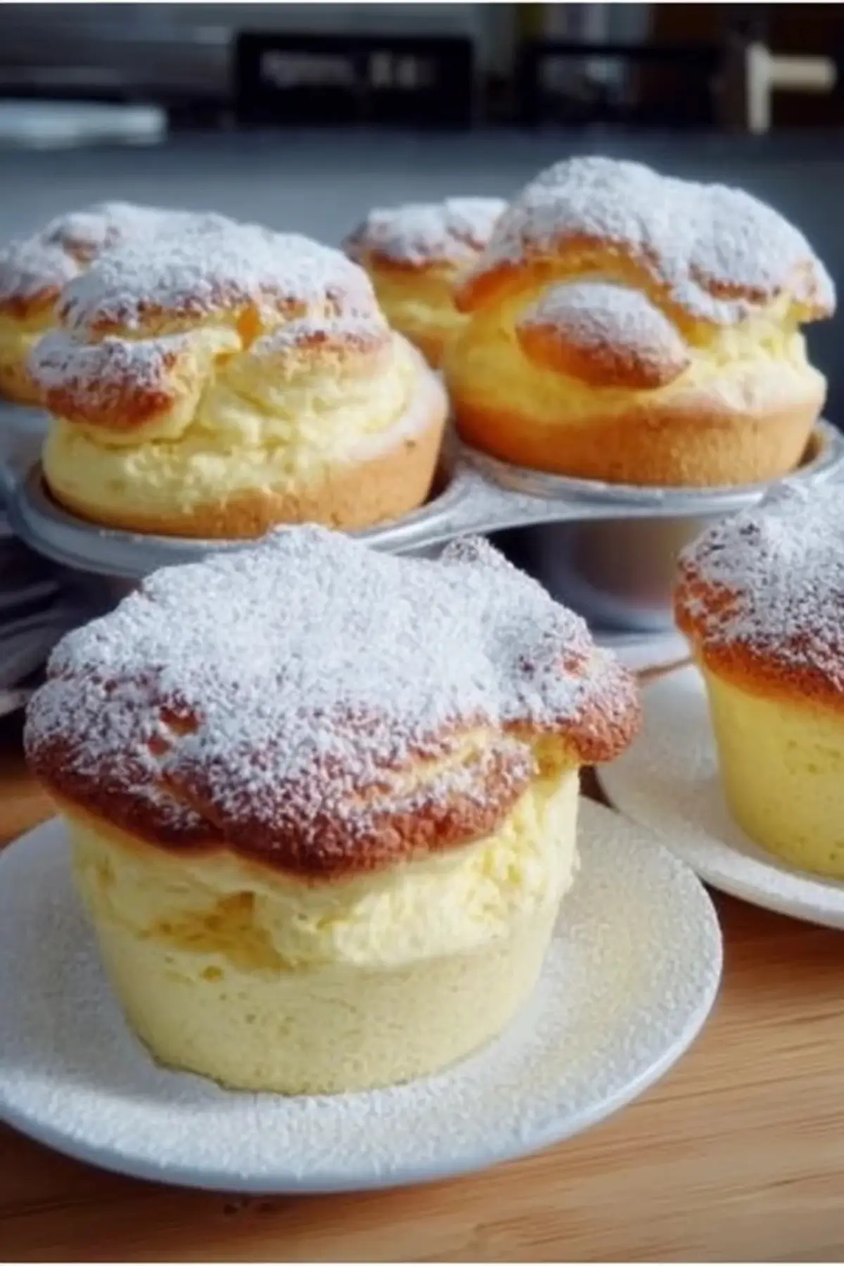 quark muffins mit vanillepudding