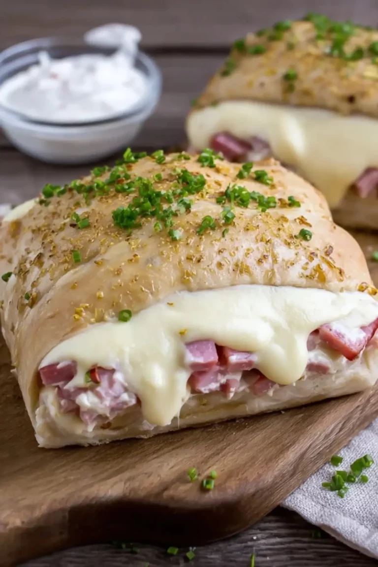 Handbrot mit Schinken und Käse