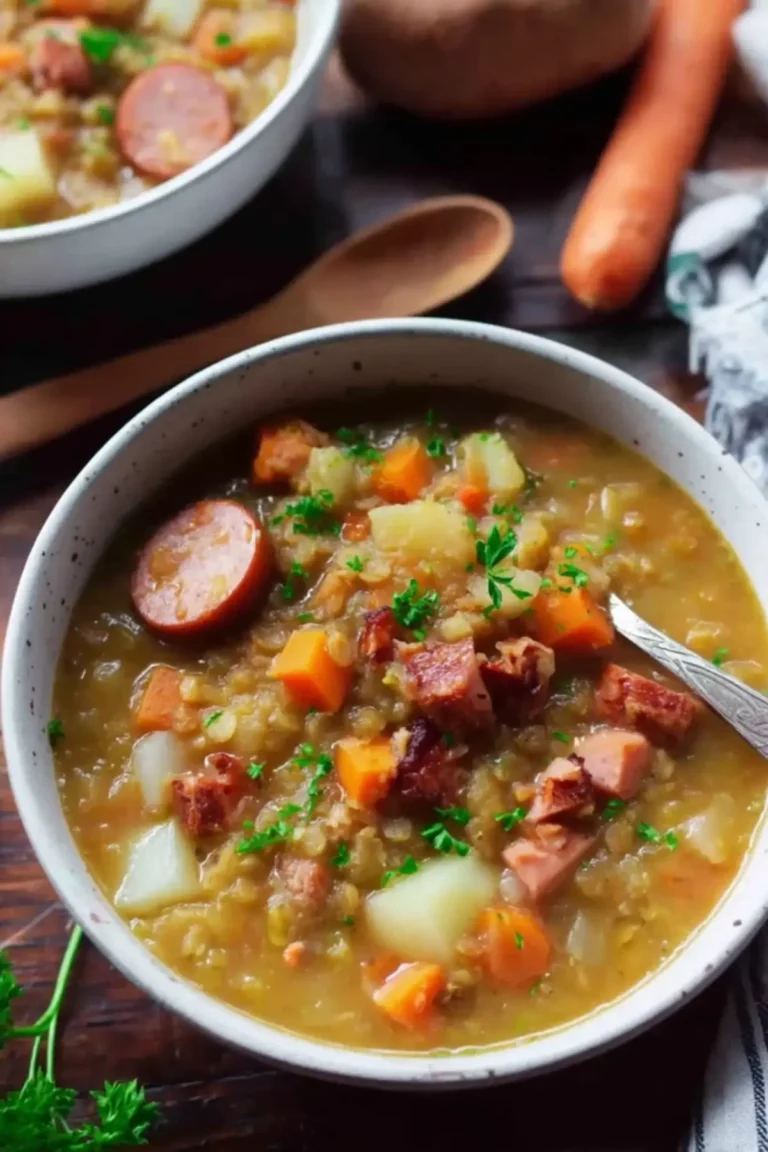 Linsensuppe mit Würstchen
