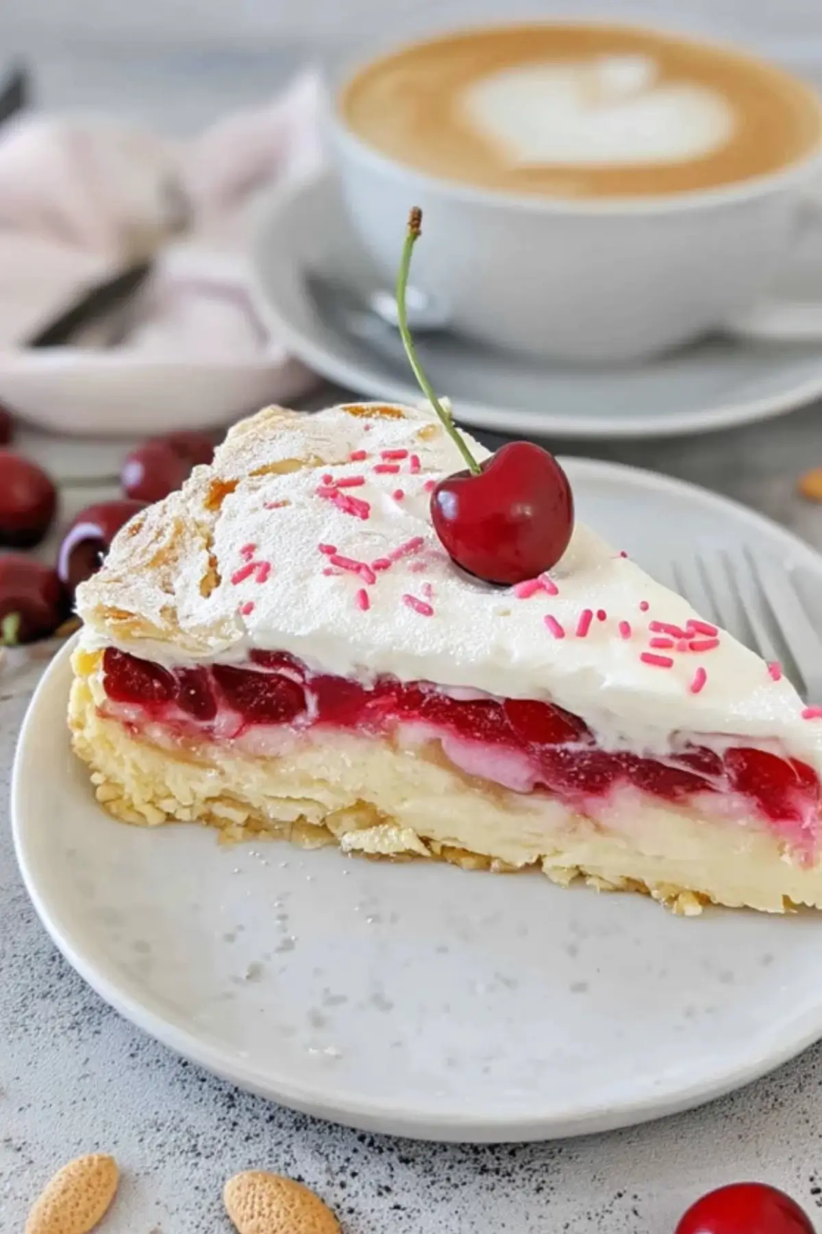 Kirsch-Joghurt-Käsekuchen mit Streuseln