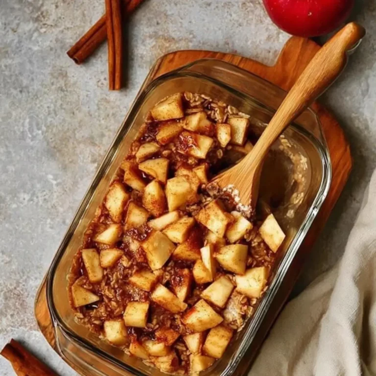 Baked Oatmeal Rezept mit Apfel (1)