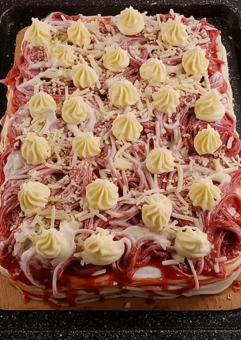 spaghettieis blechkuchen