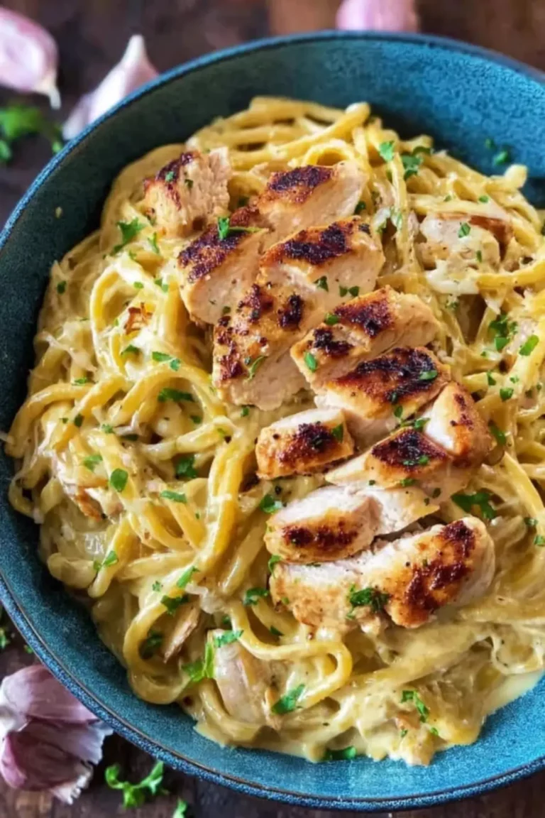 pasta alfredo mit hähnchen