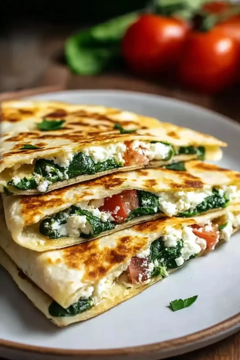spinat feta quesadillas
