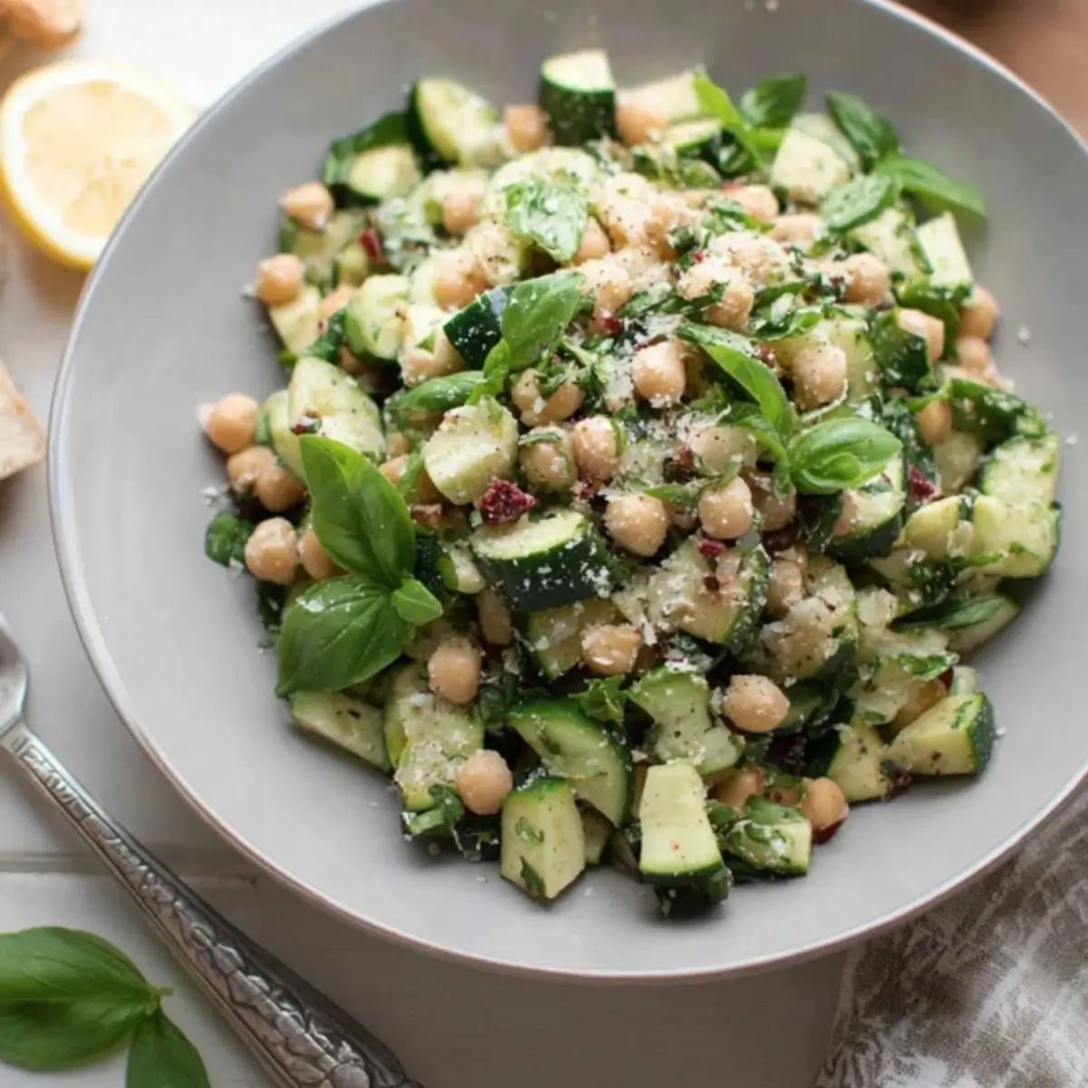Zucchini-Salat mit Kichererbsen