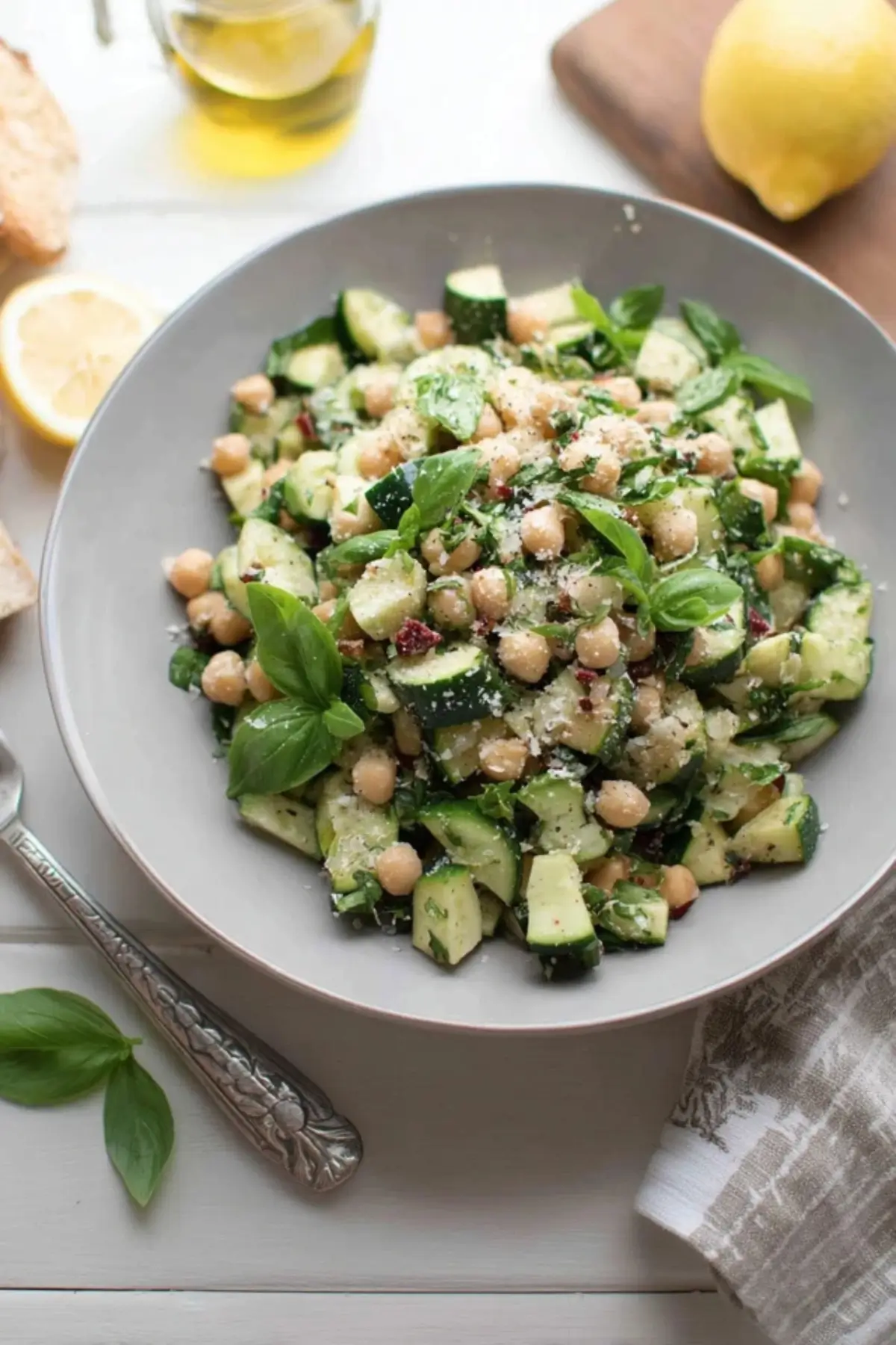 Zucchini-Salat mit Kichererbsen