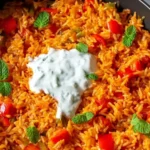 vegetarische reispfanne mit paprika
