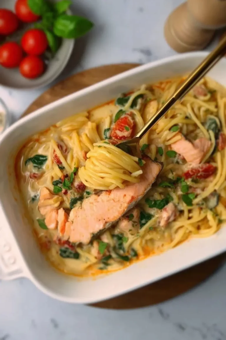 pasta mit lachs aus dem ofen