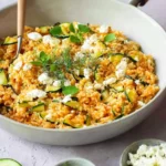 Zucchini Reis Pfanne mit Feta