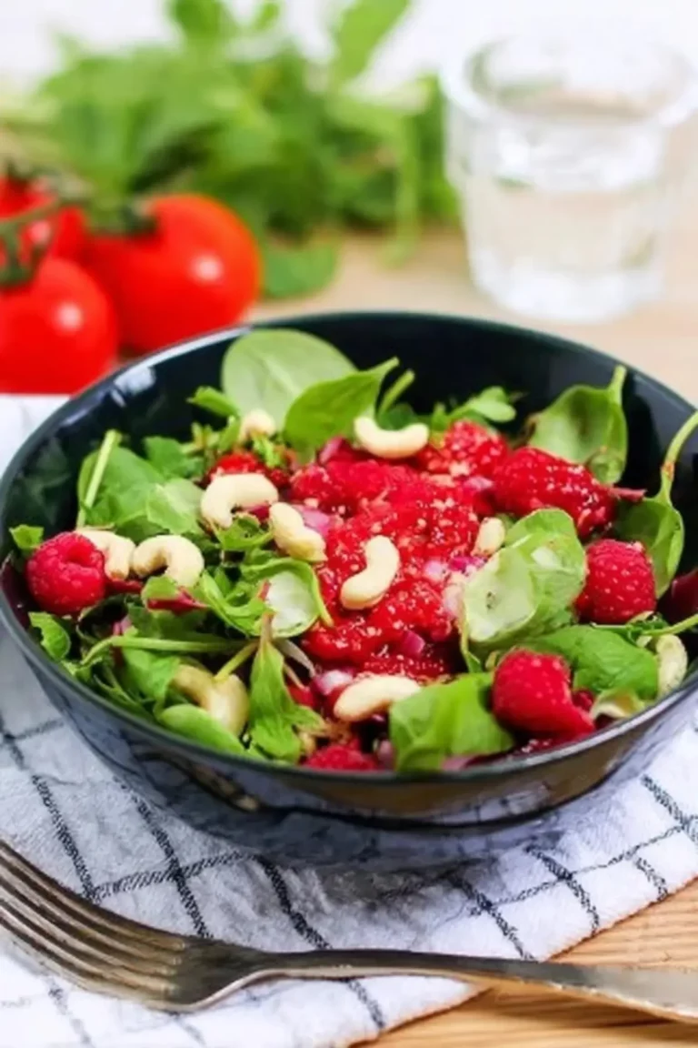 sommersalat mit himbeeren