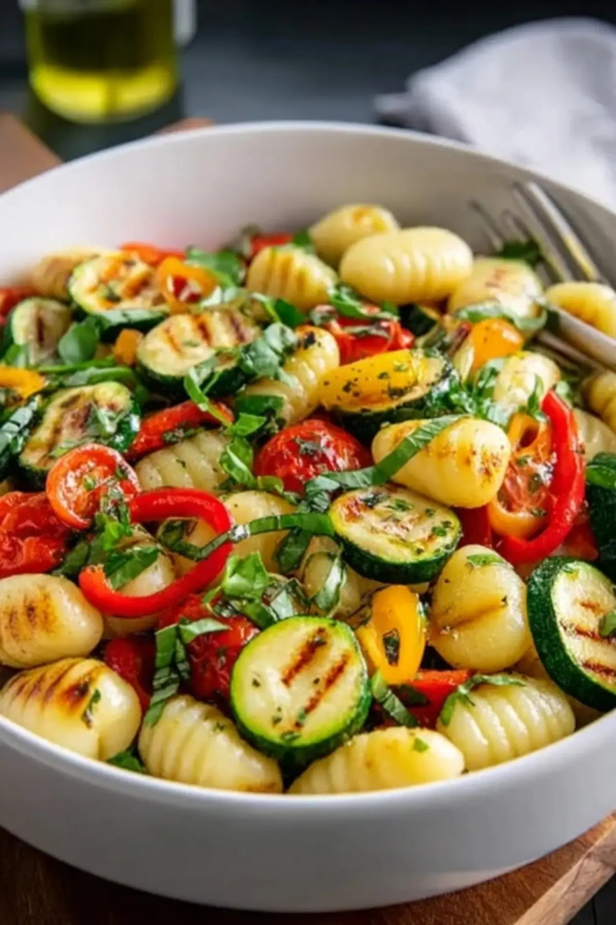 Gnocchi Salat mit Zucchini und Paprika