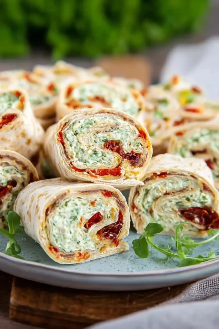 Vegetarische Wrap-Röllchen mit Rucola und Tomaten