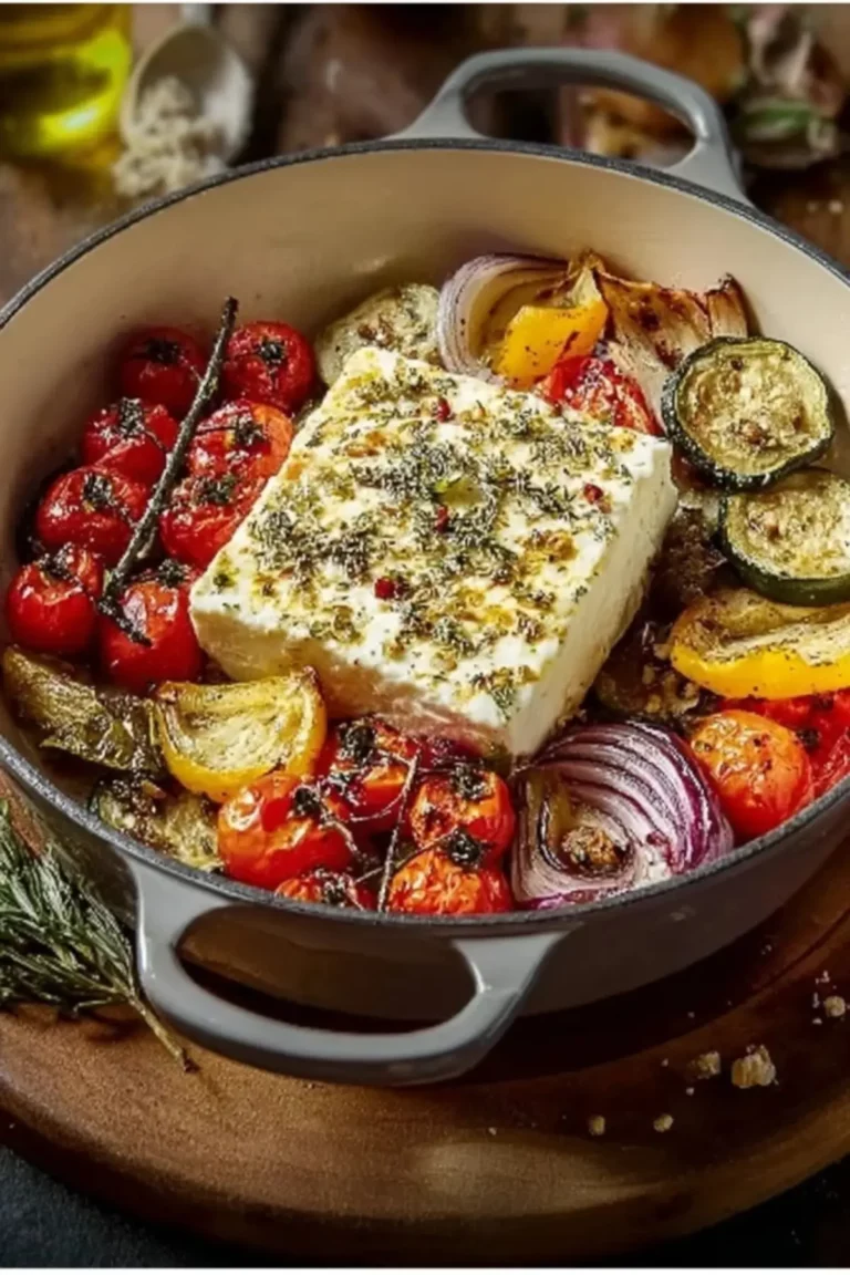 Gebackener Feta mit mediterranem Ofengemüse