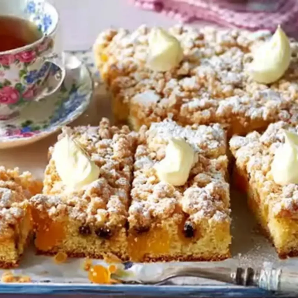 Aprikosenkuchen mit Streuseln