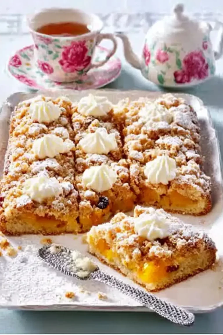 Aprikosenkuchen mit Streuseln