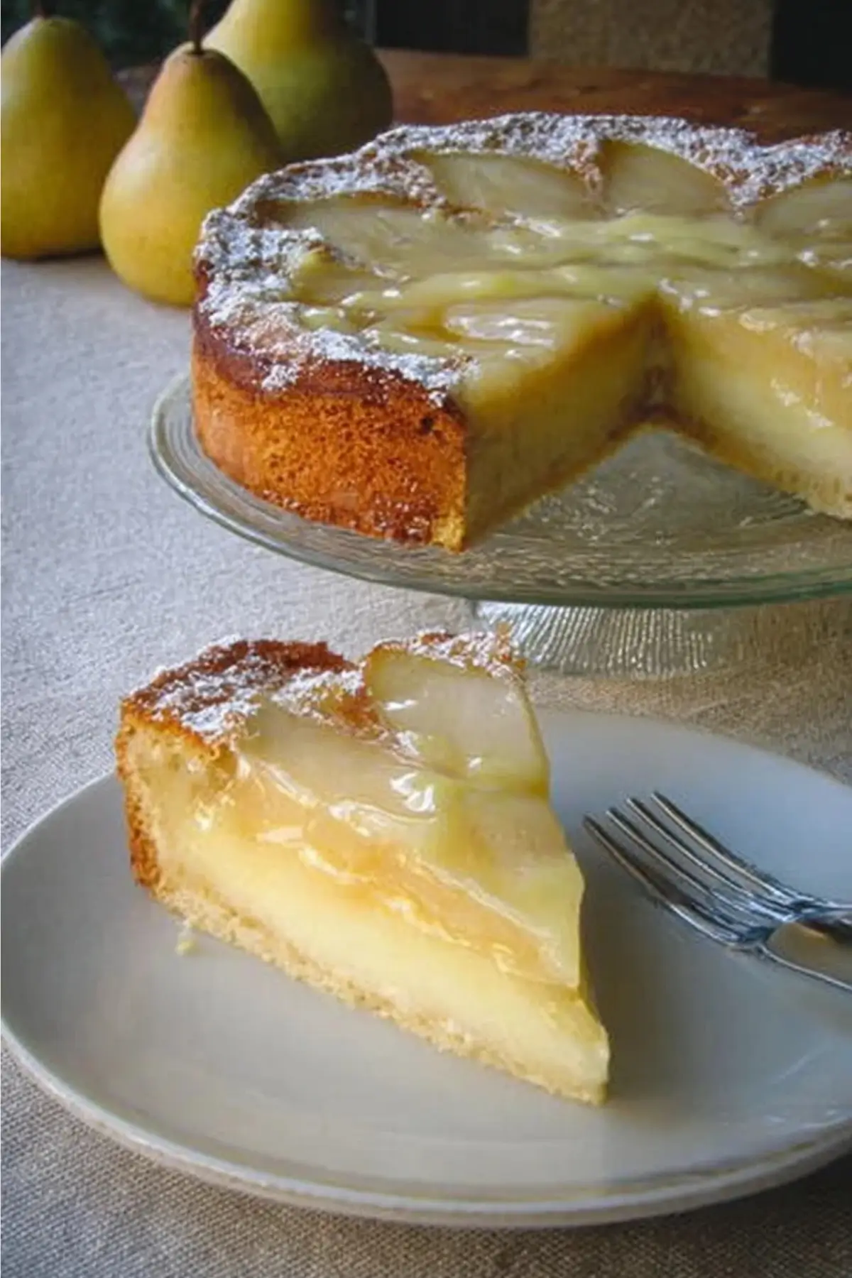 Birnenkuchen mit Vanilleguss