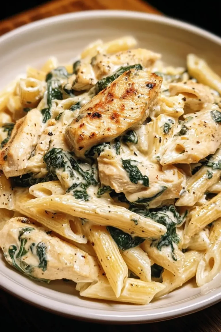 Frischkäse Spinat Hähnchen Pasta