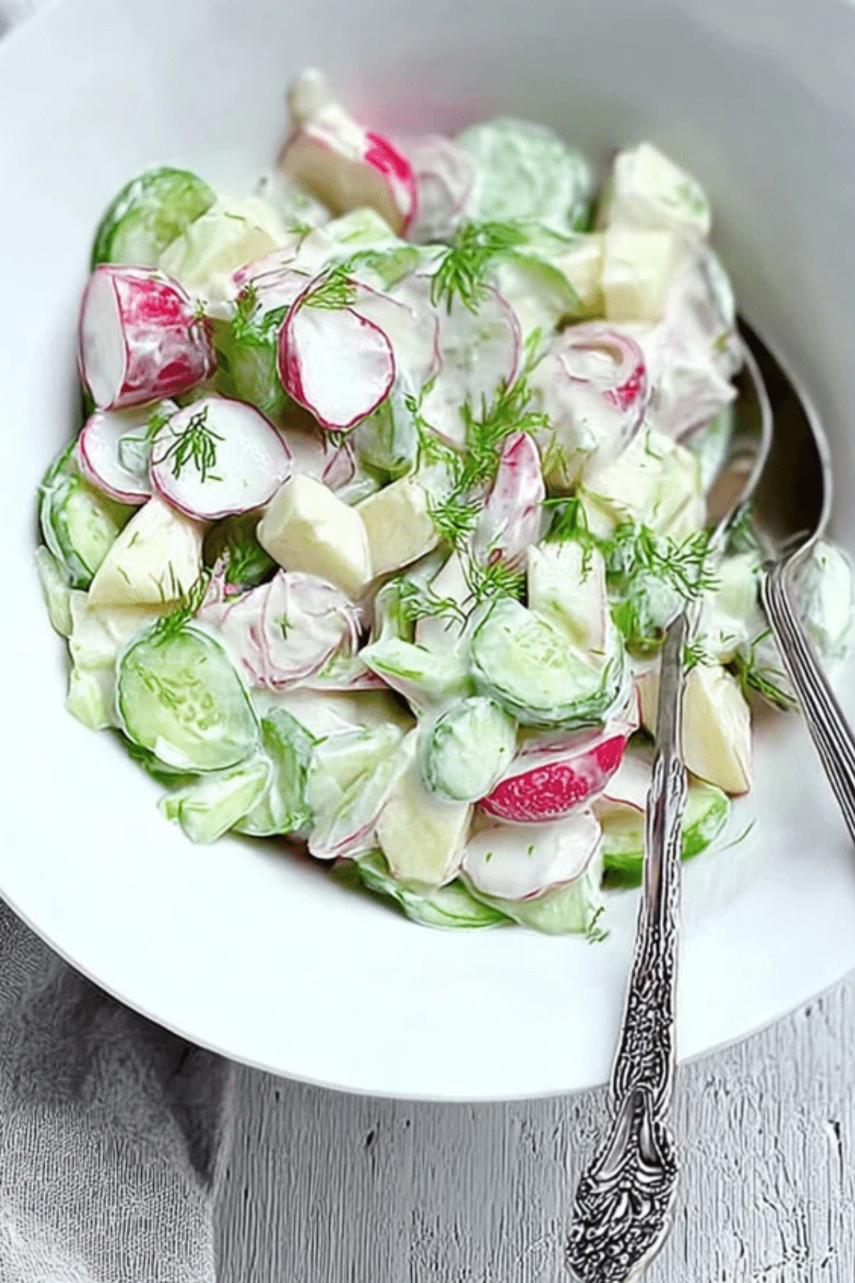Gurken Radieschen Apfel Salat