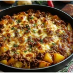 Kartoffel-Hackfleisch-Pfanne mit Käse