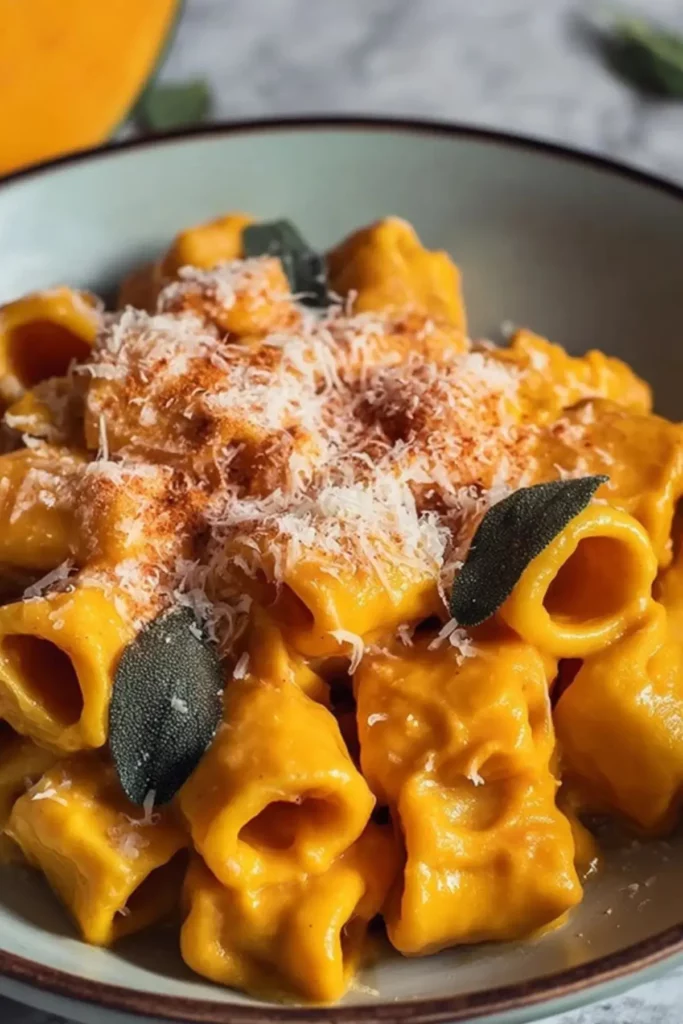 Kürbis Pasta mit Parmesan