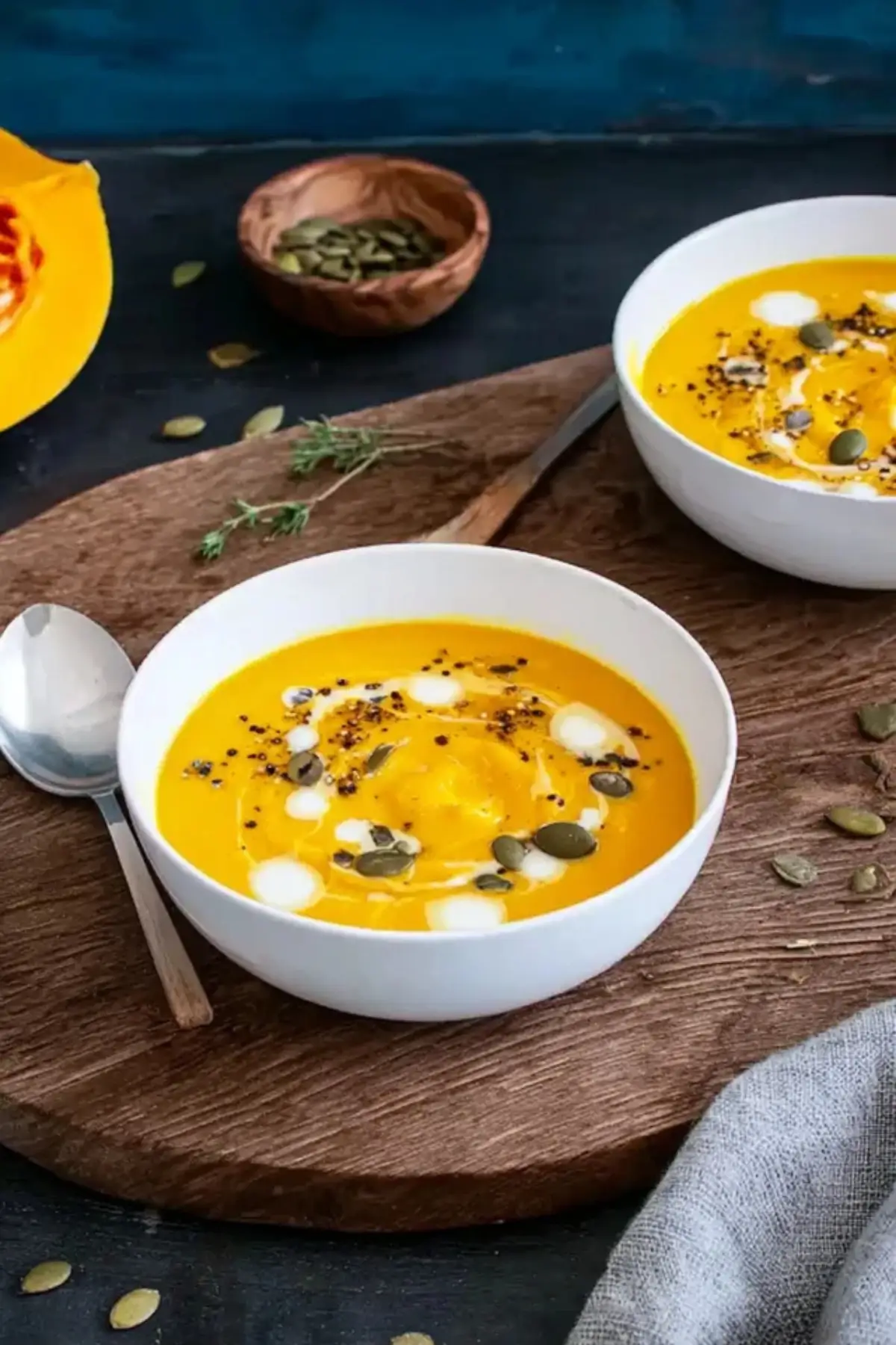 Kürbissuppe mit Kokosmilch und Kartoffeln