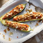 Mit Couscous gefüllte Zucchini