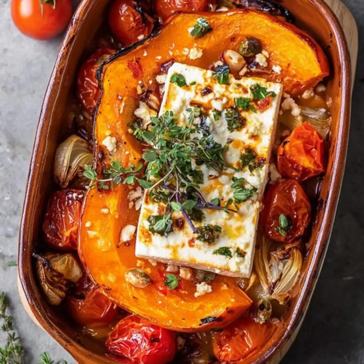 Ofenkürbis mit Feta