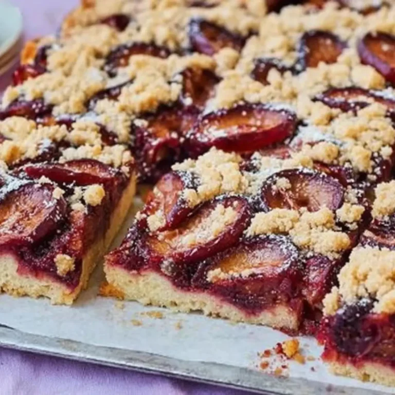 Zwetschgenkuchen mit Hefeteig und Streuseln