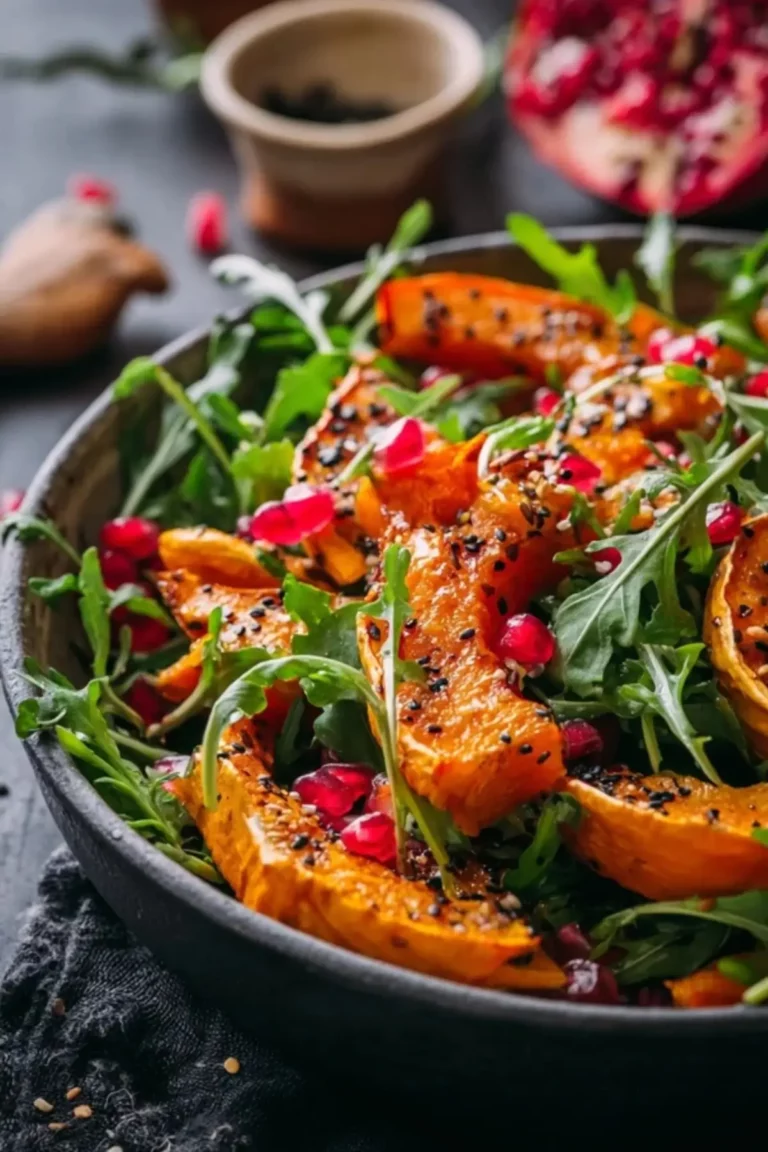 Gerösteter Kürbissalat mit Granatapfelkernen