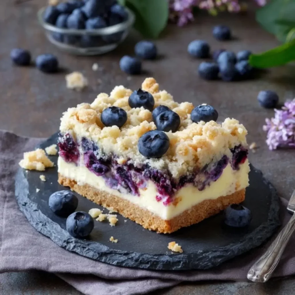 Heidelbeerkuchen mit Topfen und Streusel
