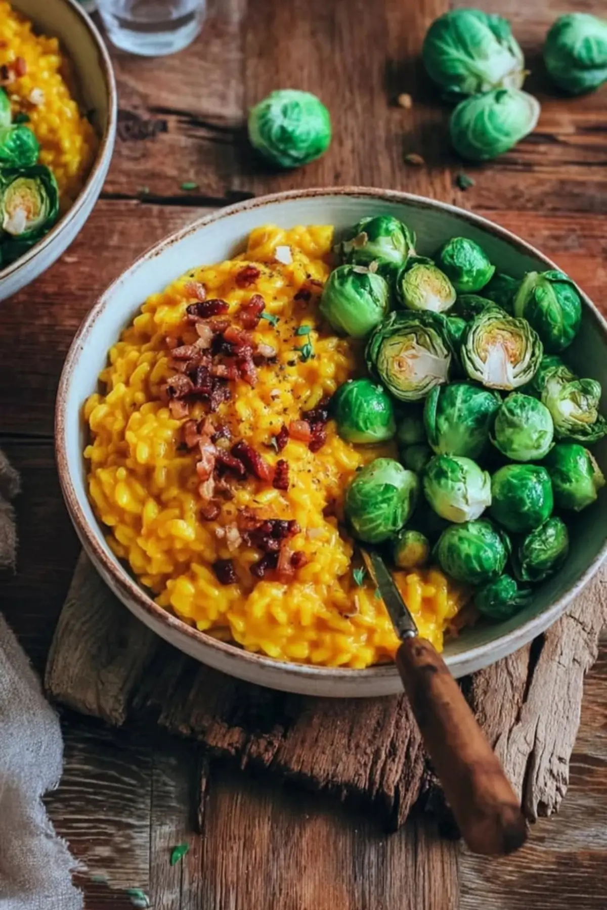 Kürbis-Risotto mit Rosenkohl