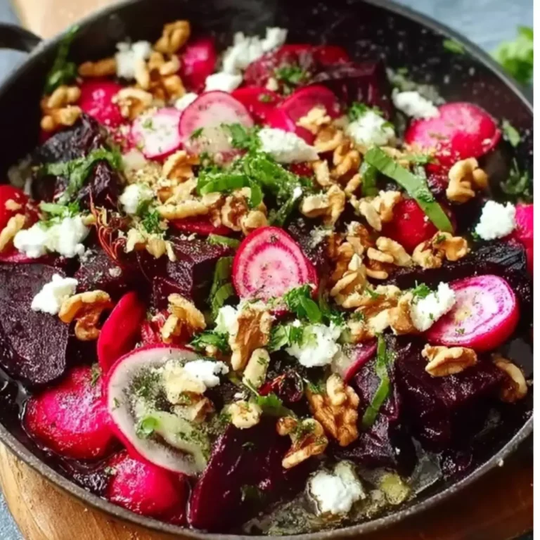 Rote Bete mit Radieschen und Walnüssen